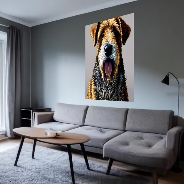 Retrato de un Terrier Airedale | Poster de arte de (Subido por el creador)