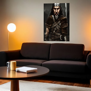 Retrato de un Viking mayor Poster de arte de IA