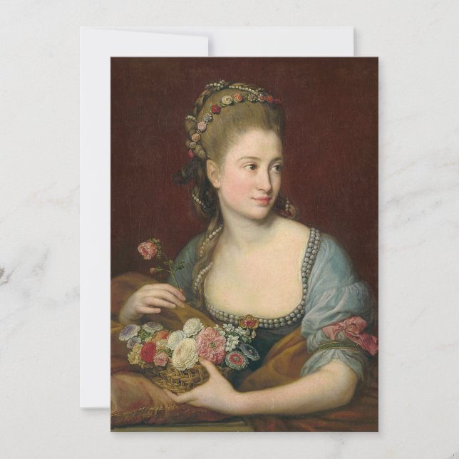 Retrato de una Dama como Flora | Pompeo Batoni (Anverso)