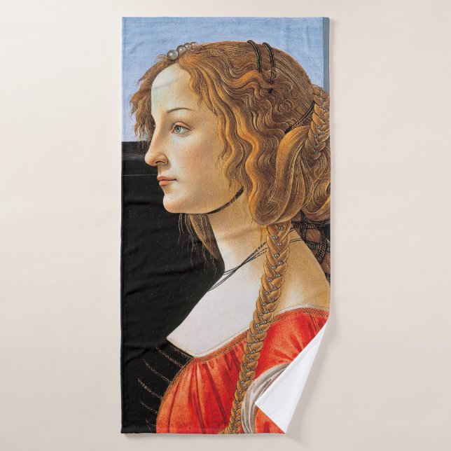 Retrato de una dama, Sandro Botticelli (Toalla de baño)