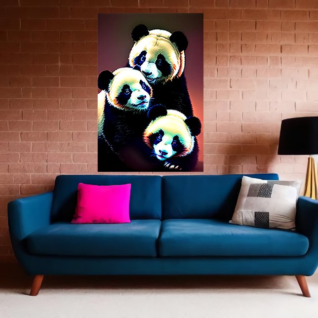 Retrato de una familia Panda | Arte IA (Subido por el creador)