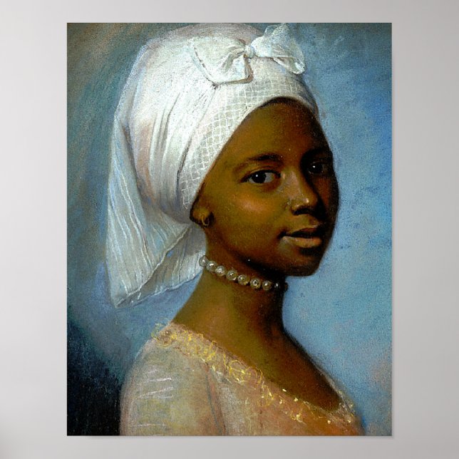 Retrato de una joven negra de arte clásico (Frente)