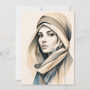 Retrato de una mujer del desierto Estilo tinta y l