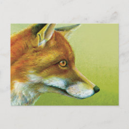 Retrato de una postal de arte fino de zorro