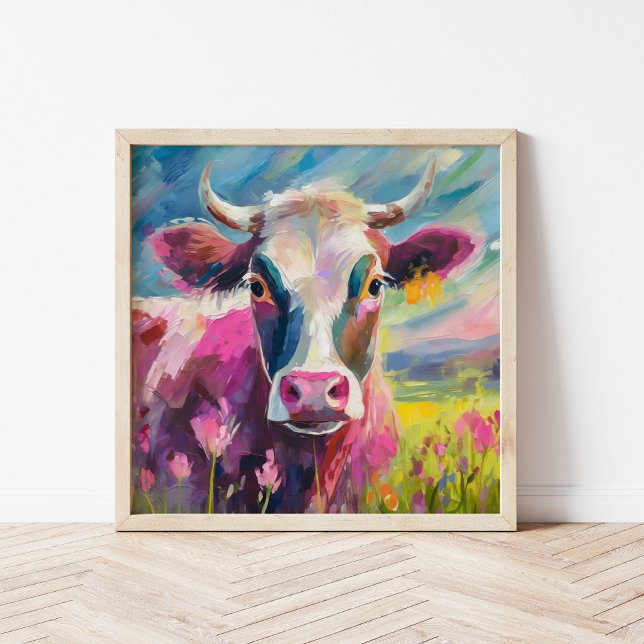 Retrato de vaca colorido arte abstracto moderno (Subido por el creador)