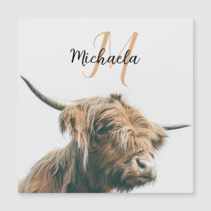 Retrato de vaca de Highland nombre personalizado m