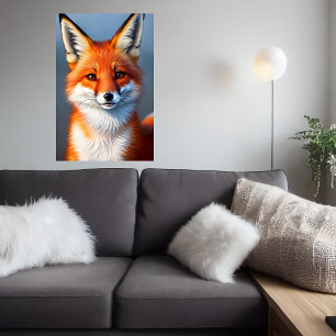 retrato de zorro rojo fresco y lindo   Arte IA