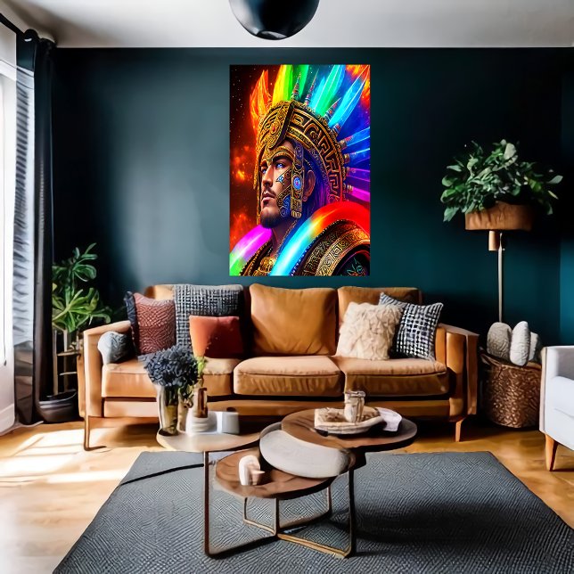 Retrato del dios Azteca Tlāloc | Poster de arte de (Subido por el creador)