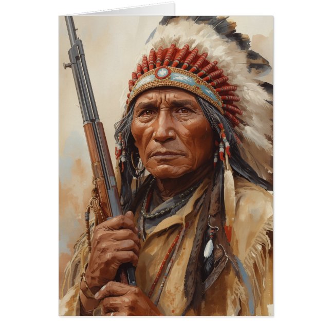 Retrato del jefe indio Gerónimo guerrero (Frente)