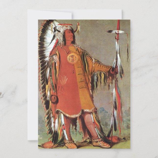 Retrato del jefe indio Mato-Tope por George Catlin (Anverso)