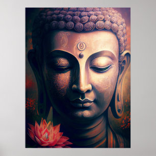 Retrato del Poster de arte de Gautam Buddha