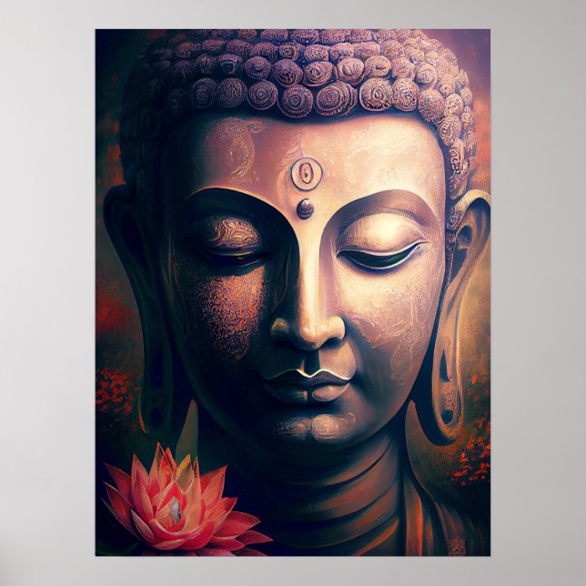 Retrato del Poster de arte de Gautam Buddha (Frente)