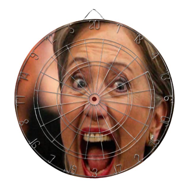 Retrato del tablero de dardo político de Hillary (Frente)