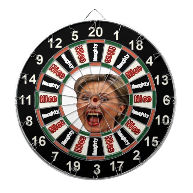 Retrato del tablero de dardo político de Hillary (Frente)