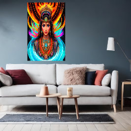 Retrato: Diosa azteca de Chalchiuhtlicue | Arte IA