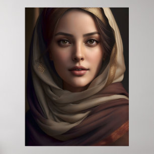 Retrato Elegante de Mujer Arte de IA