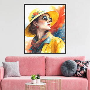 Retrato en acuarela chic con arte de salpicaduras