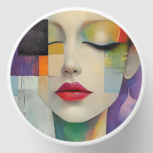 Retrato en el surrealismo de bloques de color