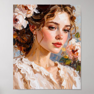 Retrato femenino romántico arte moderno