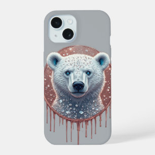 Retrato geométrico de oso polar con detalles de co