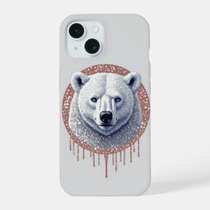 Retrato geométrico de oso polar en tonos neutros s