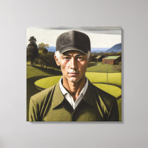 Retrato gótico de golf - Impresión de lienzo estir