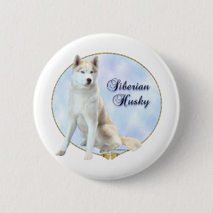 Retrato Husky Siberiano - Botón