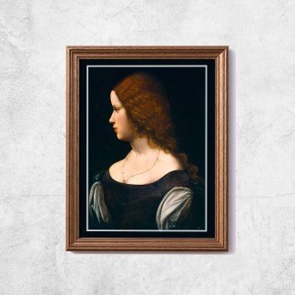 Retrato Leonardo Da Vinci de la joven dama arte fa