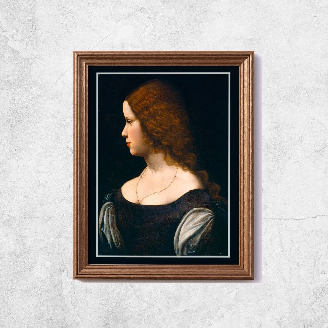 Retrato Leonardo Da Vinci de la joven dama arte fa (Leonardo Da Vinci Portrait Young Lady Famous Art Poster
)