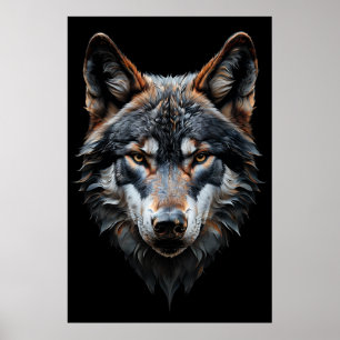 Retrato majestuoso de lobo - Arte animal hiperreal