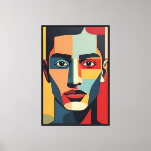 Retrato masculino geométrico abstracto: Arte pop c