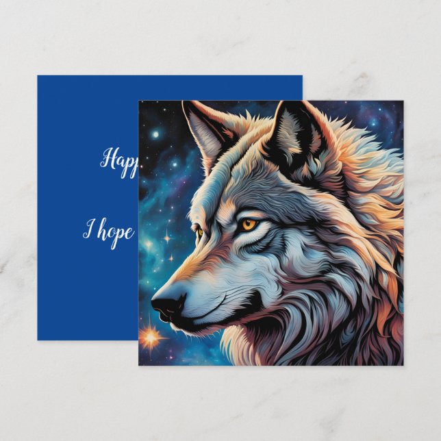 Retrato Nocturno Gray Wolf Starry (Anverso / Reverso)