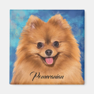Retrato pomeraniano sobre el imán abstracto