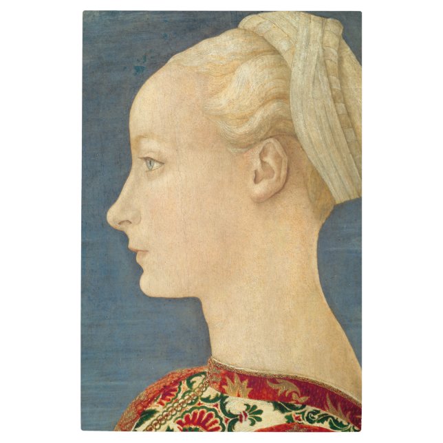 Retrato renacentista de una mujer arte mural Metal (Anverso)