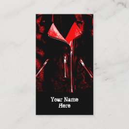 Retrato rojo del negro de la tarjeta de visita de