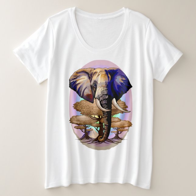 Retrato surrealista de elefante africano (Anverso del diseño)