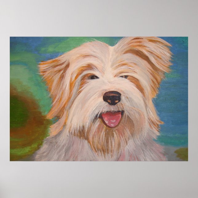 Retrato Terrier Mascota arte de perro (Frente)