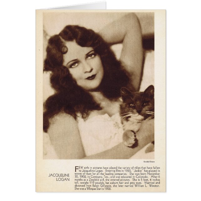 Retrato vintage de Jacqueline Logan 1931 (Frente)