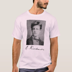 Retrato y firma de la camiseta de Arthur Rimbaud