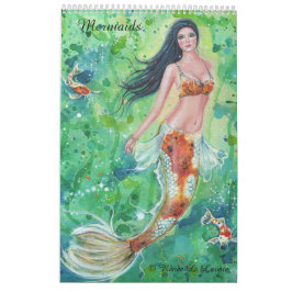 Retratos de fantasía del calendario de la sirena p