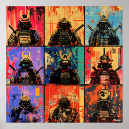 Retratos de Guerreros Samuráis en Arte Grafiti Aud