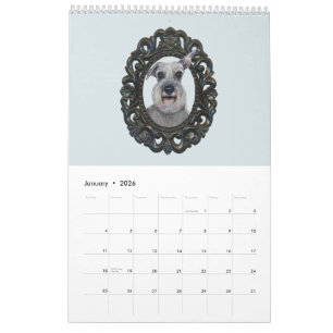 Retratos de la Mascota de acuarela del calendario 