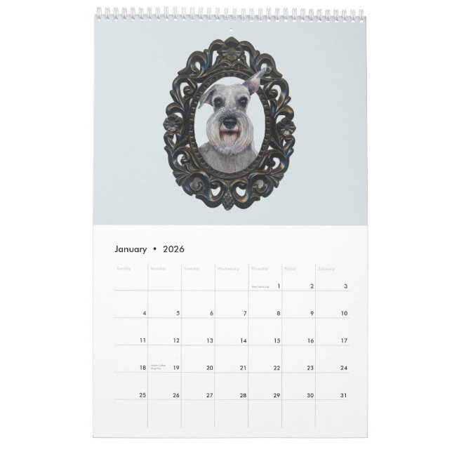 Retratos de la Mascota de acuarela del calendario  (Jan 2026)