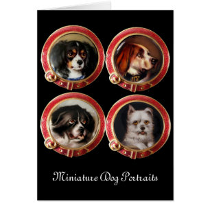 RETRATOS MINIATURA DE PERROS VICTORIANOS