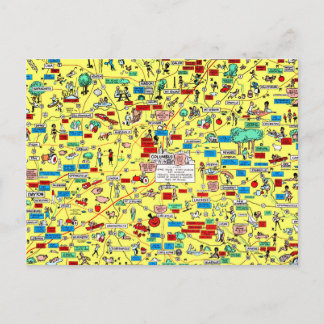 Retro 1966 Colón, postal del mapa de Ohio