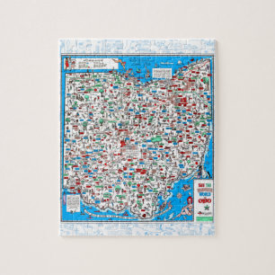 Retro 1966 Mapa de Ohio rompecabezas 8"x10" 110 pc