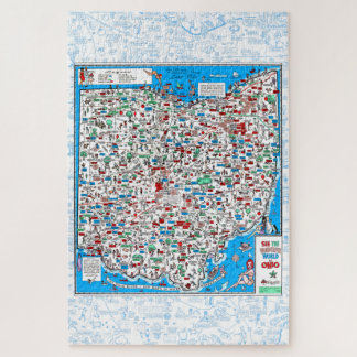 Retro 1966 Mapa Ohio rompecabezas 20"x30" 1014 pcs