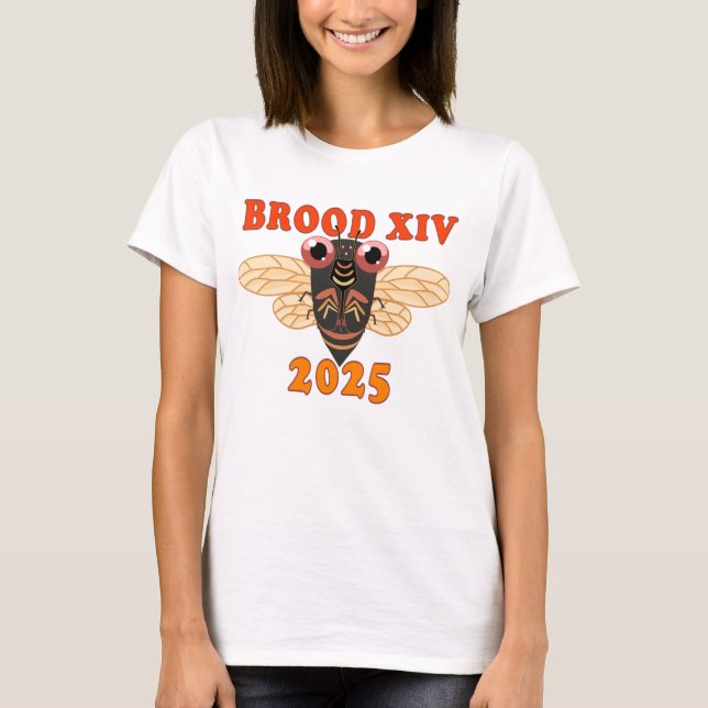 Retro 2025 Brood XIV Cicada Camisa Femenina (Anverso)