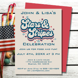 Retro 4 de Julio Invitación de fiesta