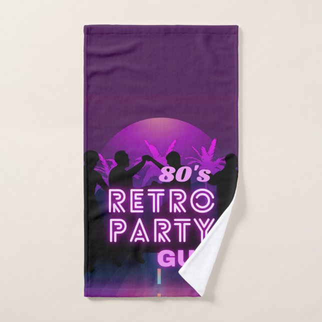 Retro 80 Disco Dance Fiesta Neon Purple Funky (Toalla de mano)